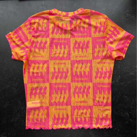 Inamorata Pink Saffron Check Coverup Set in Size M - Picture 4 of 7